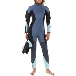 Combinaison Plongée Semi-étanche Femme Néoprène 7mm - Bleu Gris -Vêtements De Plongée Soldes combinaison plongee semi etanche femme neoprene 7mm bleu gris 3