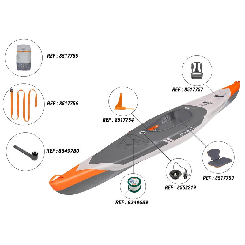 Kayak Gonflable De Randonnée Haute Pression Strenfit Dropstitch 1 Place - X500 4 Kayak Gonflable De Randonnée Haute Pression Strenfit Dropstitch 1 Place - X500 – Image 4