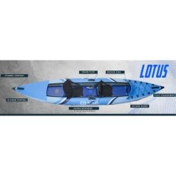 Kayak Gonflable Lotus 2 Places - Max 120kg - 310x85cm (10'2x33") - Bleu 9 Kayak Gonflable Lotus 2 Places - Max 120kg - 310x85cm (10'2x33") - Bleu -Vêtements De Plongée Soldes kayak gonflable lotus 2 places max 120kg 310x85cm 102x33 bleu 2