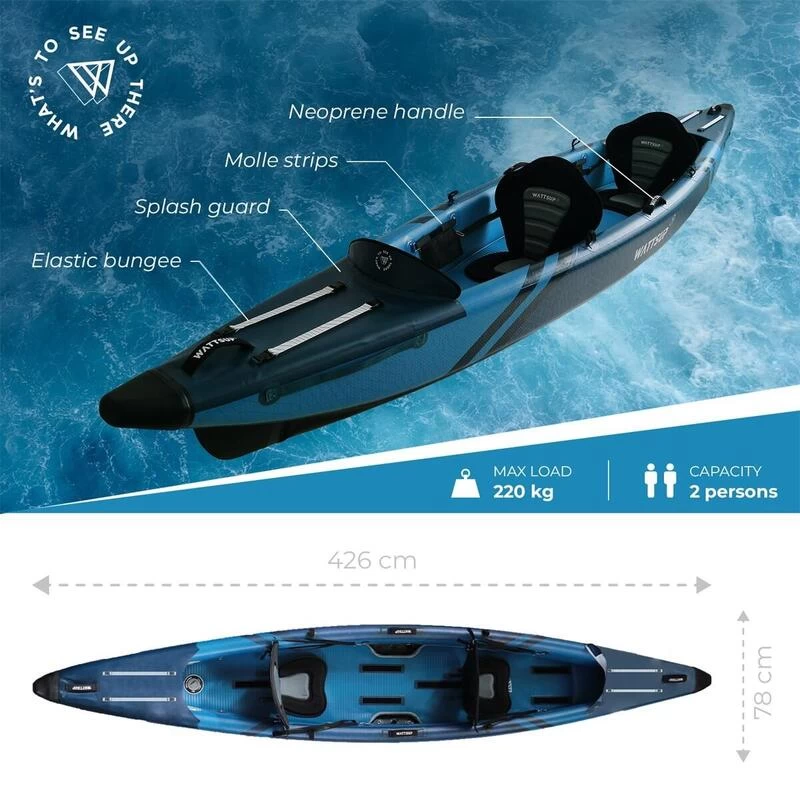 Kayak Gonflable TORPEDO 2P HP - 426cm/13'9x78cm/31' - DropStitch MAX 220 Kg 4 Kayak Gonflable TORPEDO 2P HP - 426cm/13'9x78cm/31' - DropStitch MAX 220 Kg – Image 4