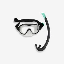 Kit De Plongée Snorkeling SUBEA Masque Tuba 100 Adulte Noir