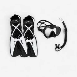 Mares Kit De Snorkeling Palmes Masque Et Tuba - Kit Tropical Noir Et Blanc