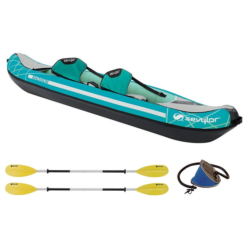 Sevylor Kit Kayak Gonflable Madison 2 Personnes (avec Pagaies Et Gonfleur) 1 Sevylor Kit Kayak Gonflable Madison 2 Personnes (avec Pagaies Et Gonfleur)