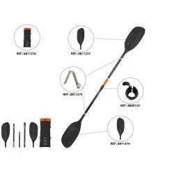 Pagaie De Kayak/packraft Carbone-plastique Démontable-réglable 5 Parties 195-215 -Vêtements De Plongée Soldes pagaie de kayakpackraft carbone plastique demontable reglable 5 parties 195 215 4