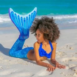 Queue De Sirène - Fin Fun - Bleue Complète Junior -Vêtements De Plongée Soldes queue de sirene fin fun bleue complete junior 2