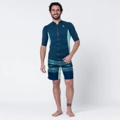 Vêtements De Plongée Soldes -Vêtements De Plongée Soldes top anti uv manches courtes homme neoprene 1 mm bleu 1