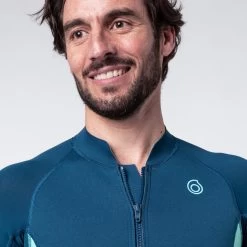 Top Anti UV Manches Courtes Homme Néoprène 1 Mm - Bleu -Vêtements De Plongée Soldes top anti uv manches courtes homme neoprene 1 mm bleu 3