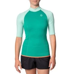 Top Thermique Néoprène 100 Manches Courtes Femme Turquoise 7 Top Thermique Néoprène 100 Manches Courtes Femme Turquoise -Vêtements De Plongée Soldes top thermique neoprene 100 manches courtes femme turquoise 2